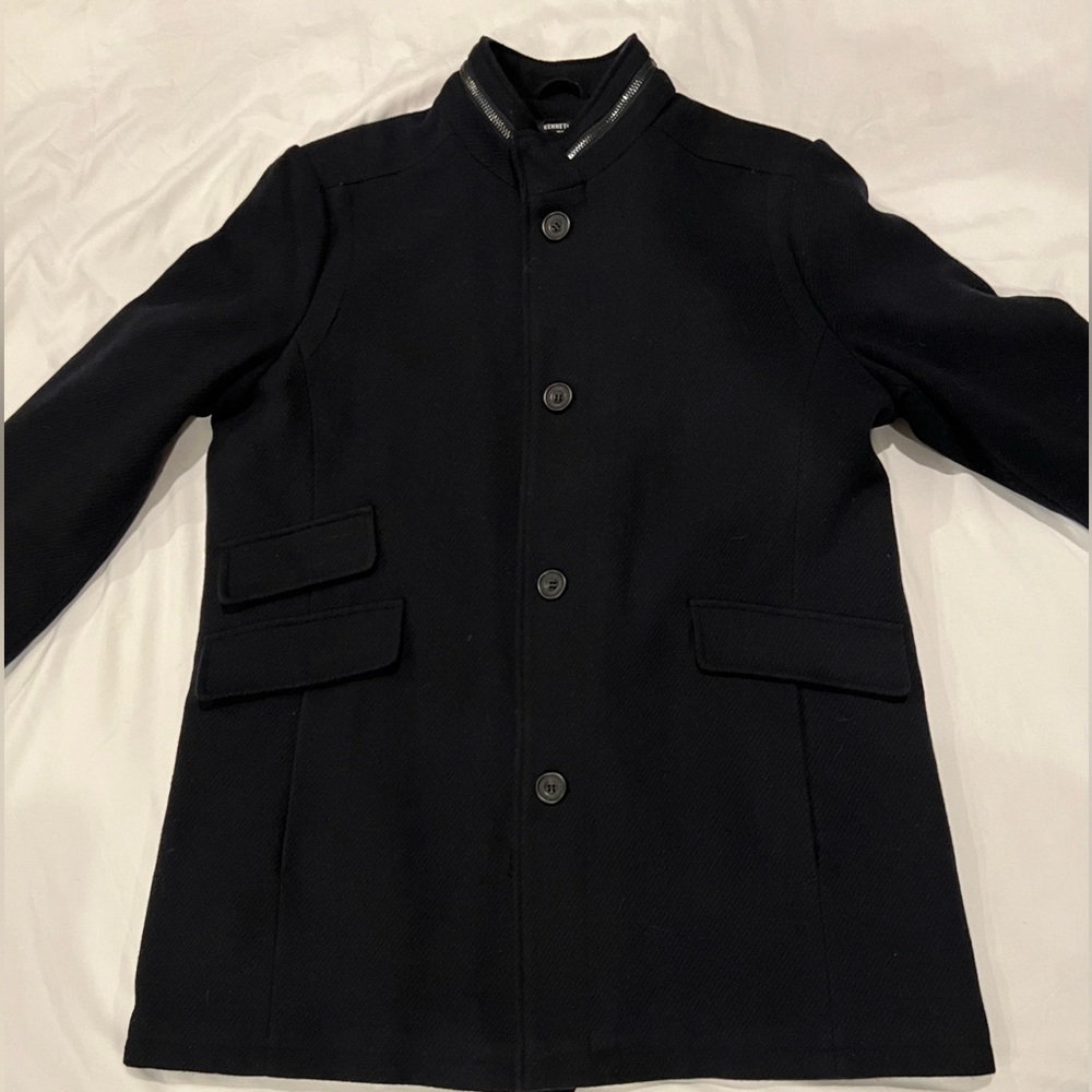 Kenneth Cole Pea Coat G-III Apparel Group Black Wool-Blend Men Size XXL